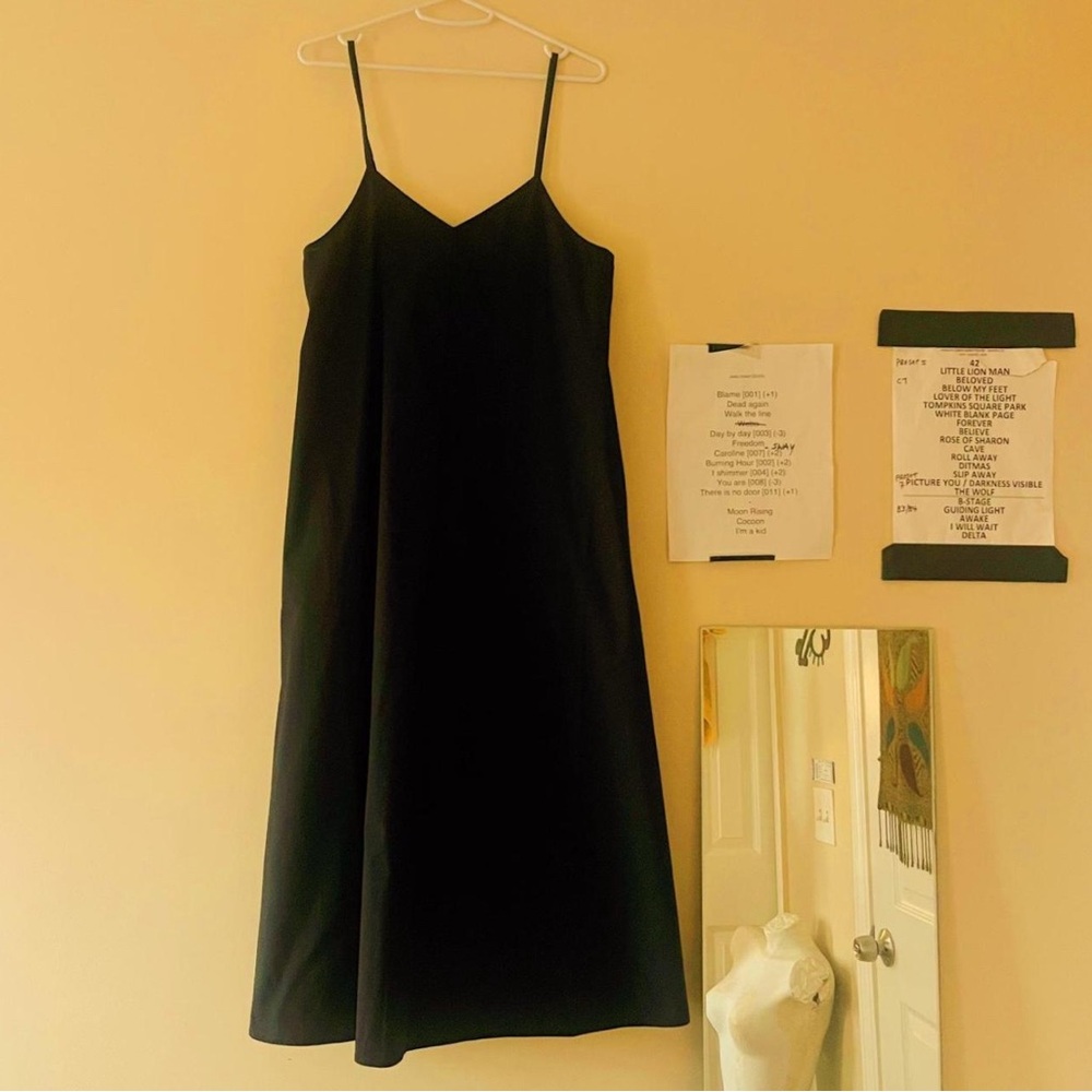 Muji Black Midi Dress with Spaghetti Straps